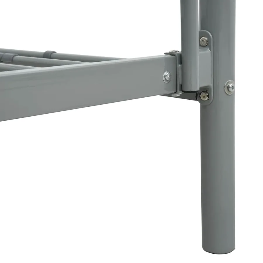 Lit superposé sans matelas gris métal 90x200 cm - 7