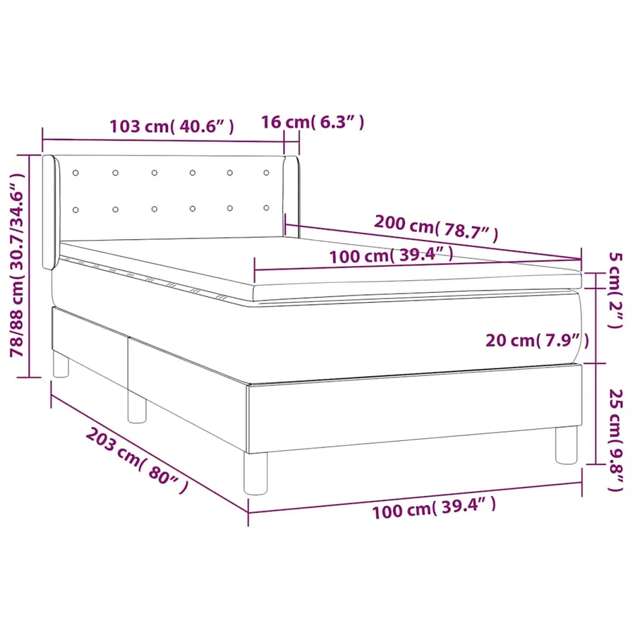 Sommier à lattes de lit avec matelas Vert foncé 100x200 cm - 8