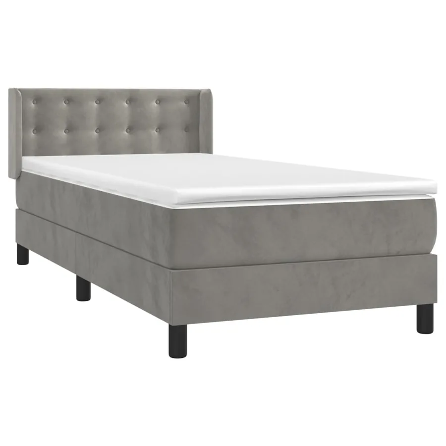Sommier à lattes de lit et matelas Gris clair 80x200 cm Velours - 3