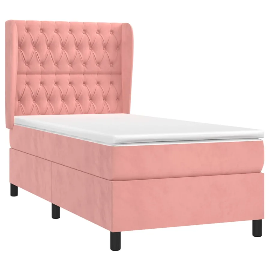 Sommier à lattes de lit avec matelas Rose 100x200 cm Velours - 3