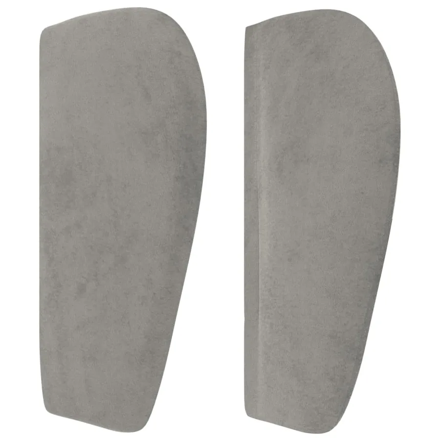 Tête de lit avec oreilles Gris clair 103x23x78/88 cm Velours - 4