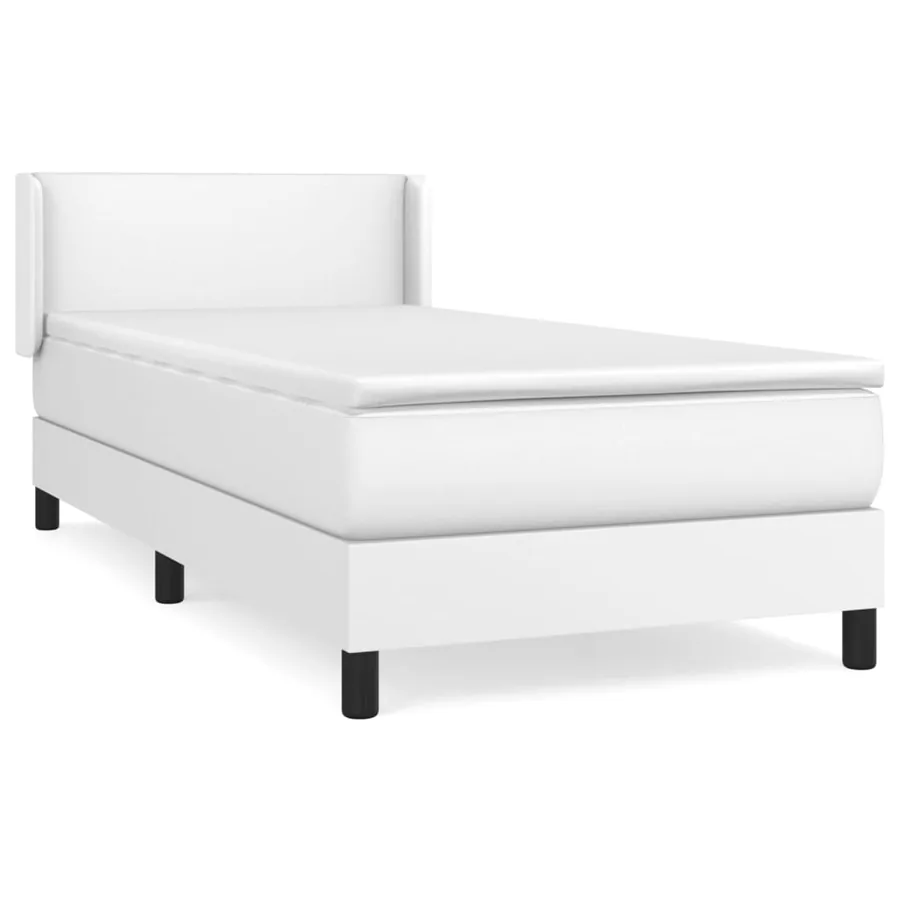 Sommier à lattes de lit avec matelas Blanc 100x200cm Similicuir - 2