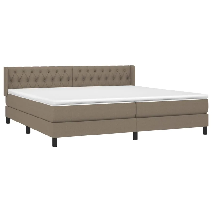 Sommier à lattes de lit avec matelas Taupe 200x200 cm Tissu - 3