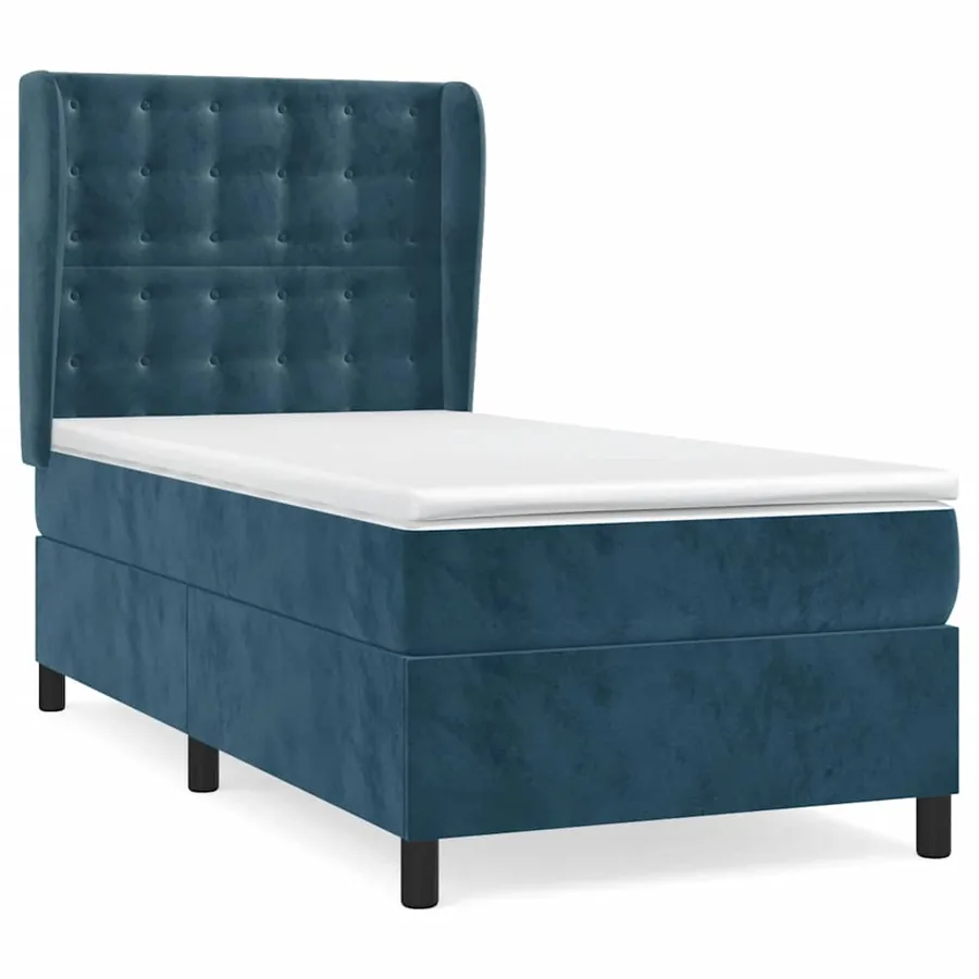 Sommier à lattes de lit avec matelas Bleu foncé 90x200 cm - 2