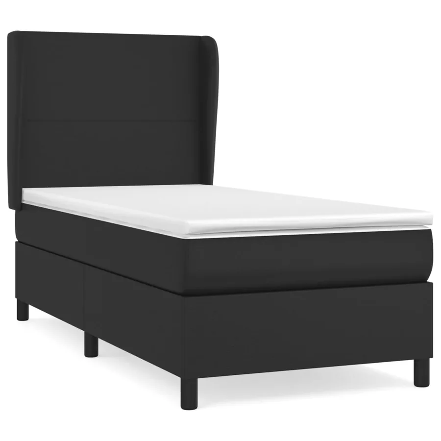 Sommier à lattes de lit avec matelas Noir 80x200cm Similicuir - 2