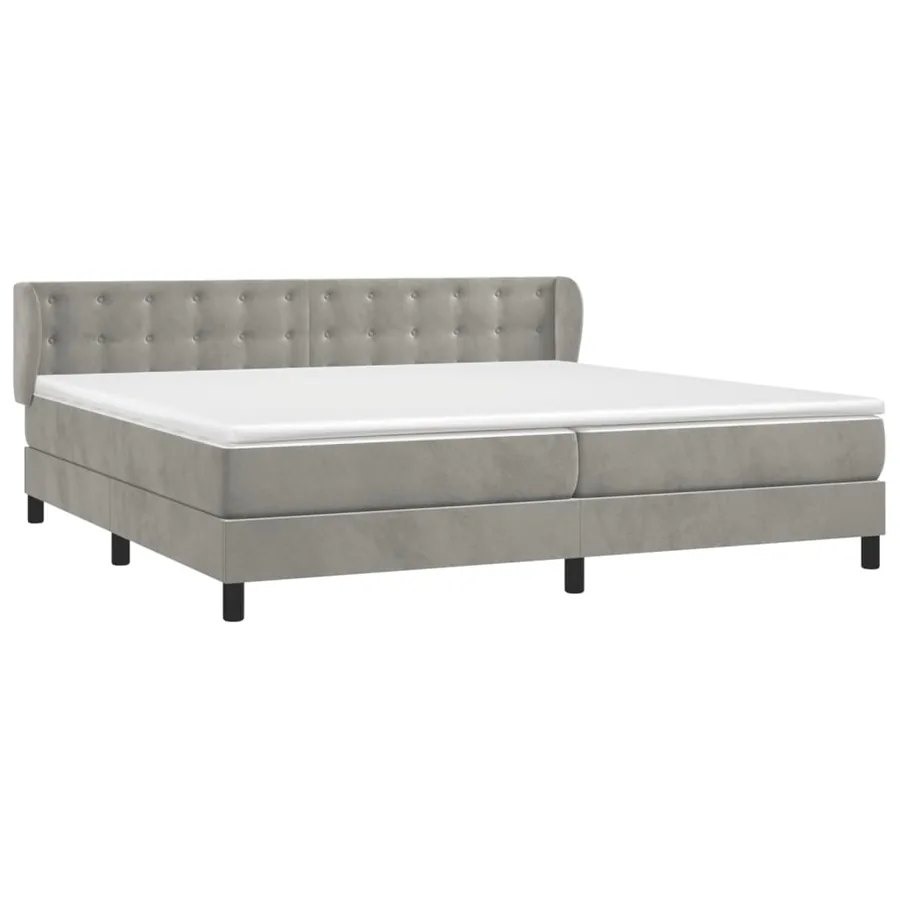 Sommier à lattes de lit et matelas Gris clair 200x200cm Velours - 3