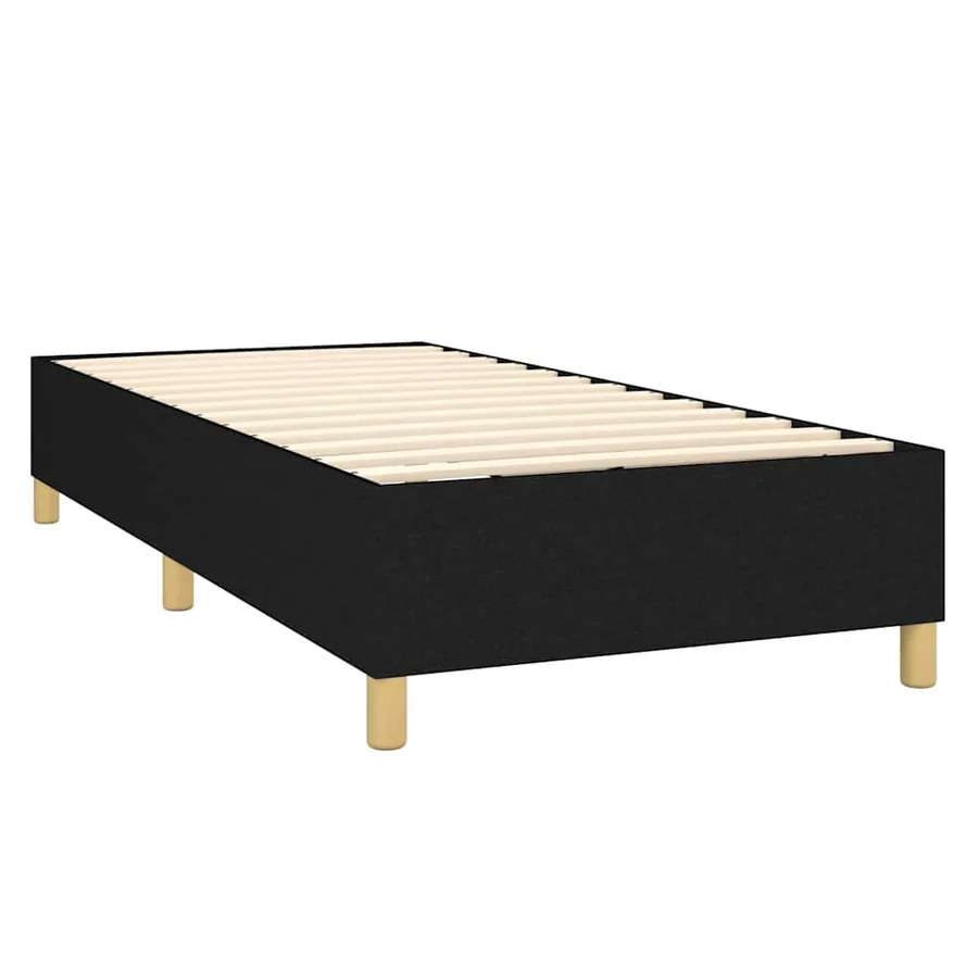 Sommier à lattes de lit avec matelas Noir 90x190 cm Tissu - 4