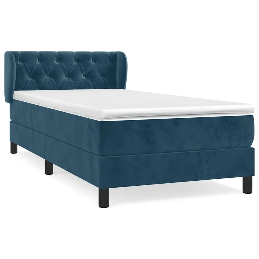Sommier à lattes de lit et matelas Bleu foncé 200x200cm Velours - 2