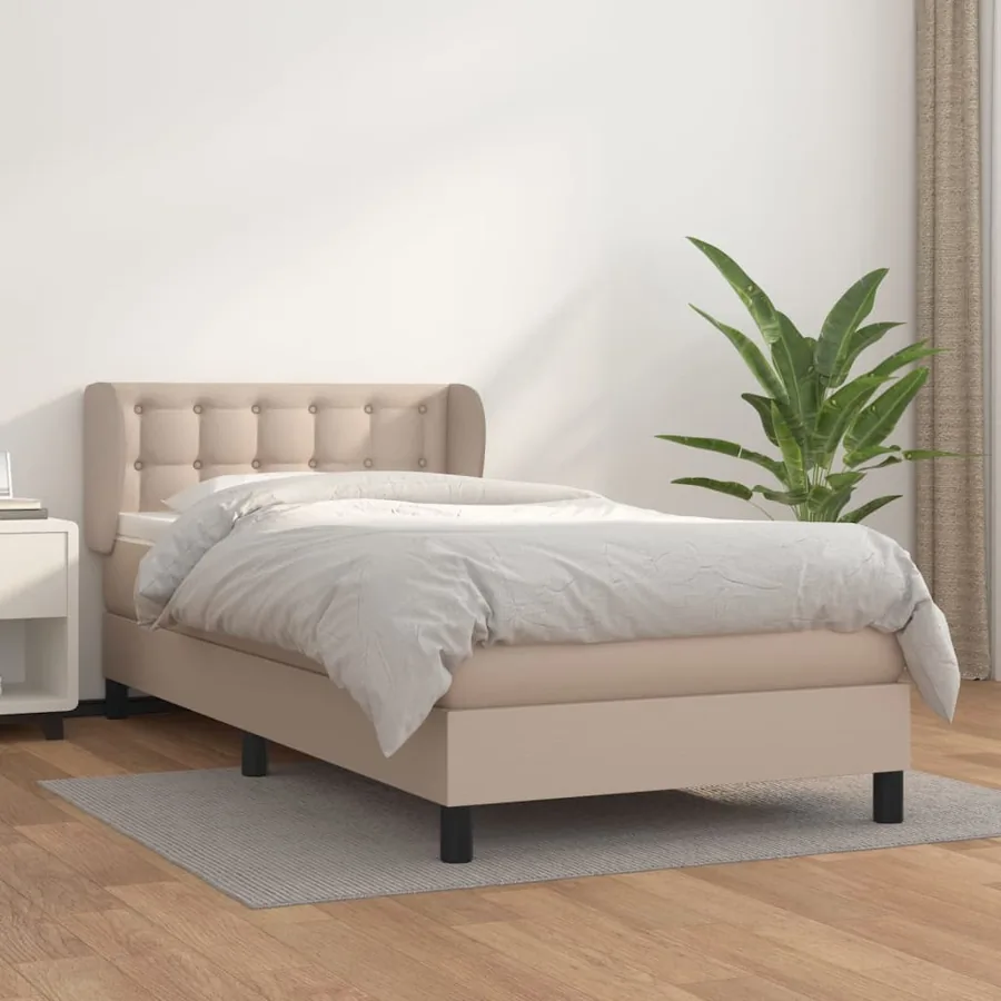 Sommier à lattes de lit avec matelas Cappuccino 80x200 cm
