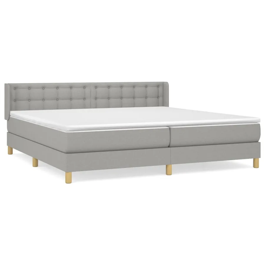 Sommier à lattes de lit avec matelas Gris clair 160x200cm Tissu - 2