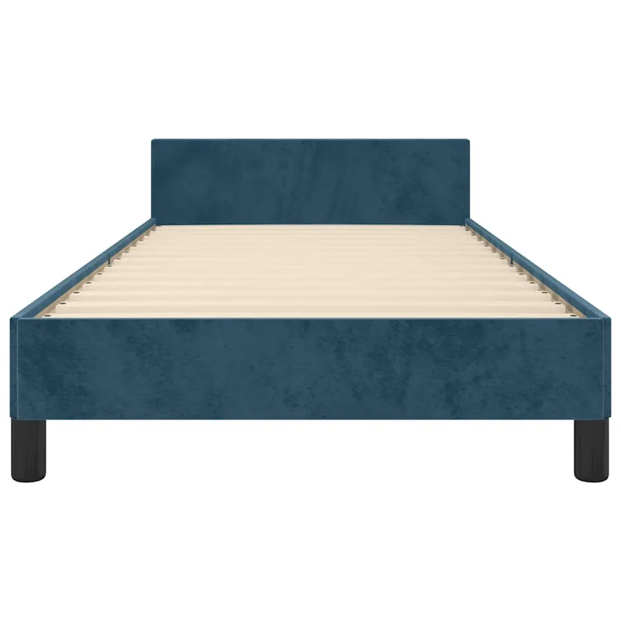 Cadre de lit sans matelas bleu foncé 90x190 cm velours - 6