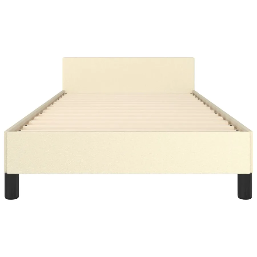 Cadre de lit sans matelas crème 100x200 cm similicuir - 6