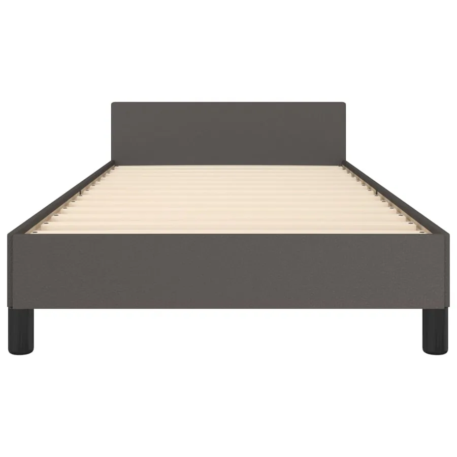 Cadre de lit sans matelas gris 80x200 cm similicuir - 6