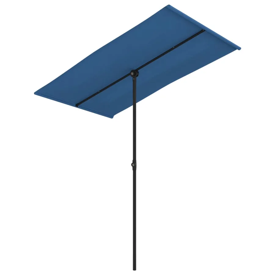 Parasol de jardin avec mât en aluminium 180x110 cm Bleu azuré - 2