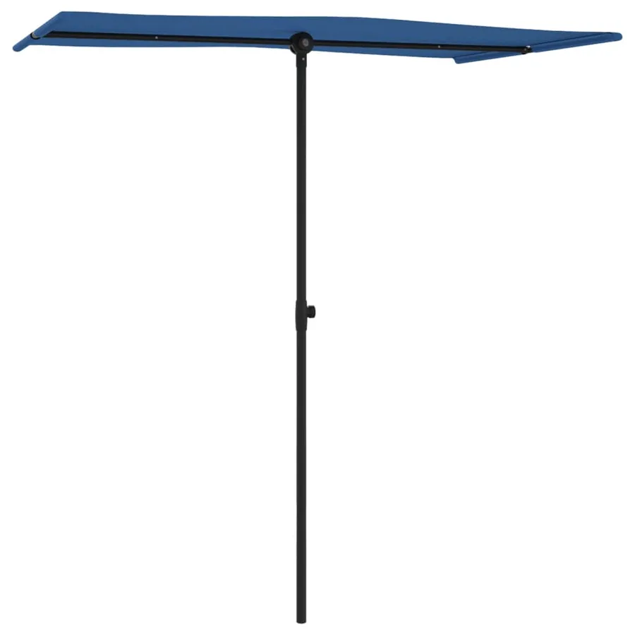 Parasol de jardin avec mât en aluminium 180x110 cm Bleu azuré - 3