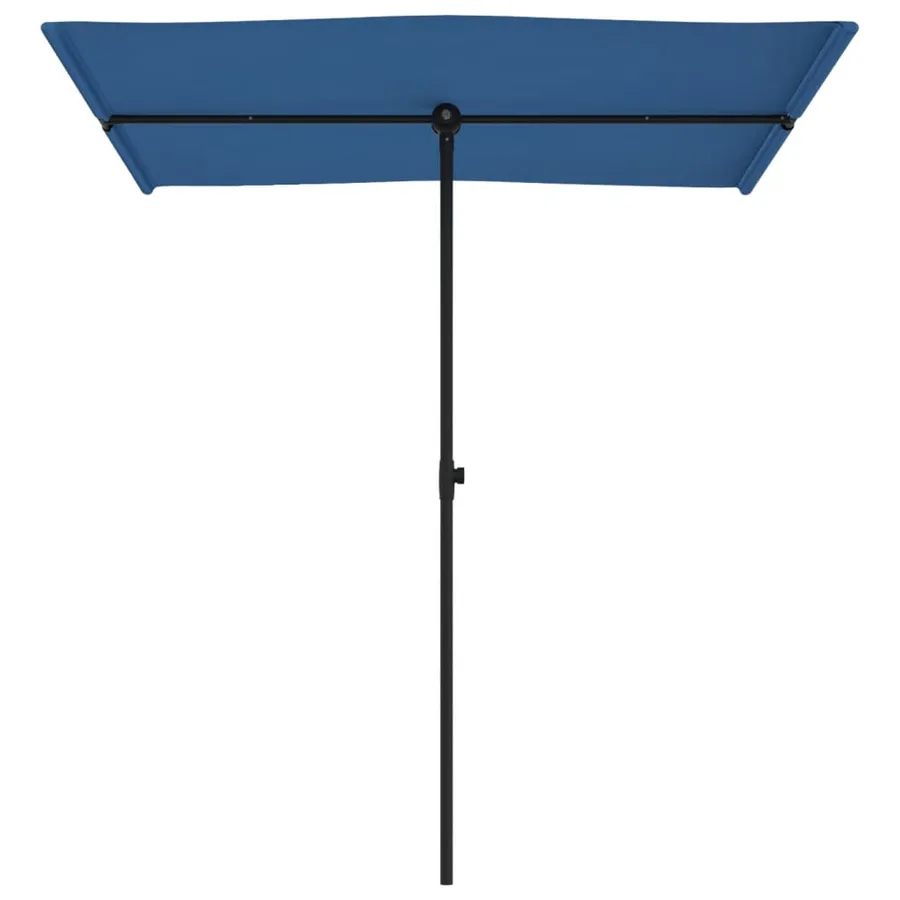 Parasol de jardin avec mât en aluminium 180x110 cm Bleu azuré - 4