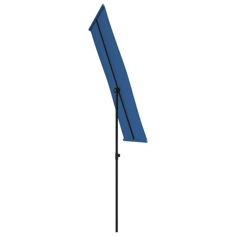 Parasol de jardin avec mât en aluminium 180x110 cm Bleu azuré - 5