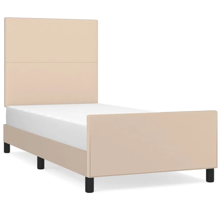 Cadre de lit sans matelas cappuccino 100x200 cm similicuir - 2