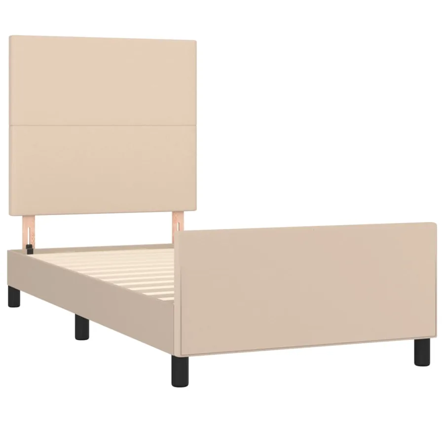 Cadre de lit sans matelas cappuccino 100x200 cm similicuir - 4
