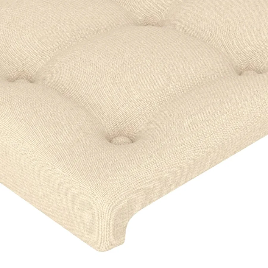Cadre de lit sans matelas crème 90x200 cm tissu - 10