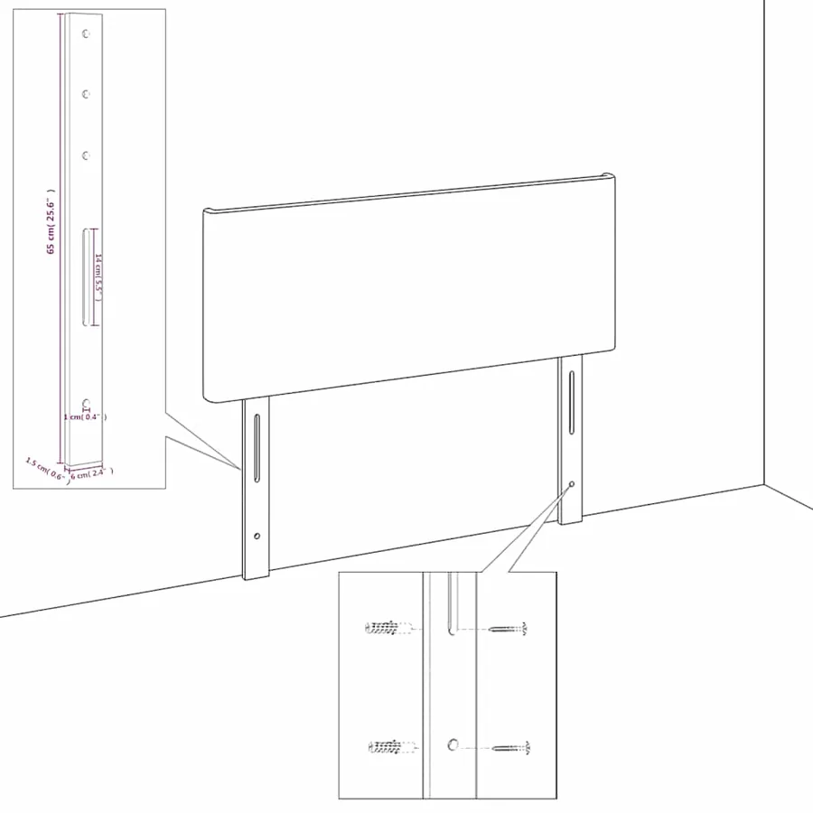 Cadre de lit sans matelas noir 90x200 cm tissu - 12