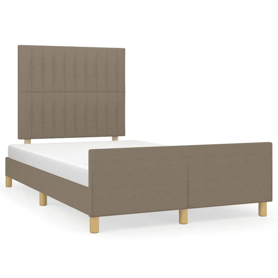 Cadre de lit sans matelas taupe 120x200 cm tissu - 2