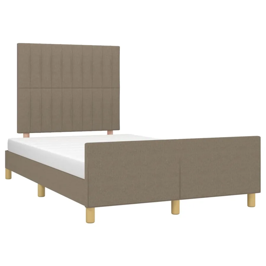 Cadre de lit sans matelas taupe 120x200 cm tissu - 3