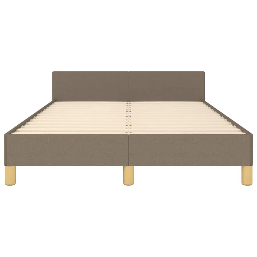 Cadre de lit sans matelas taupe 120x200 cm tissu - 6