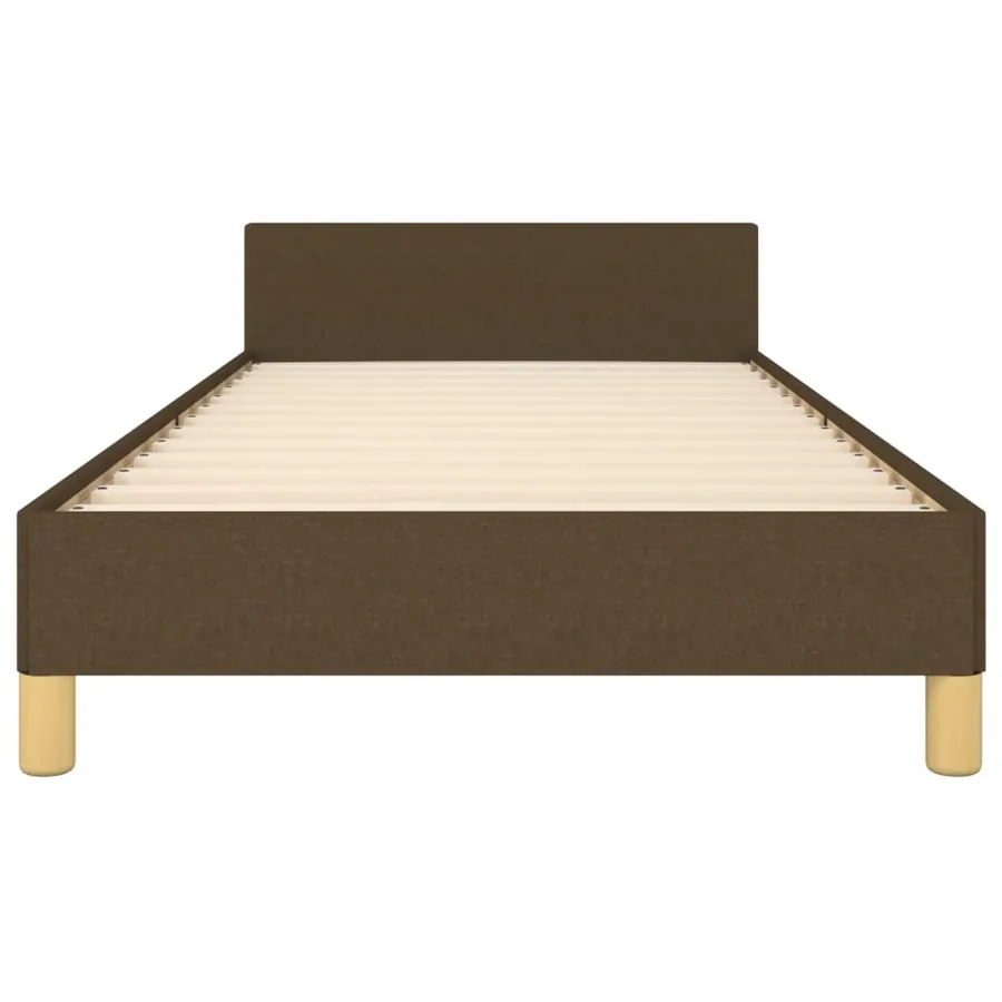 Cadre de lit sans matelas marron foncé 80x200 cm tissu - 6