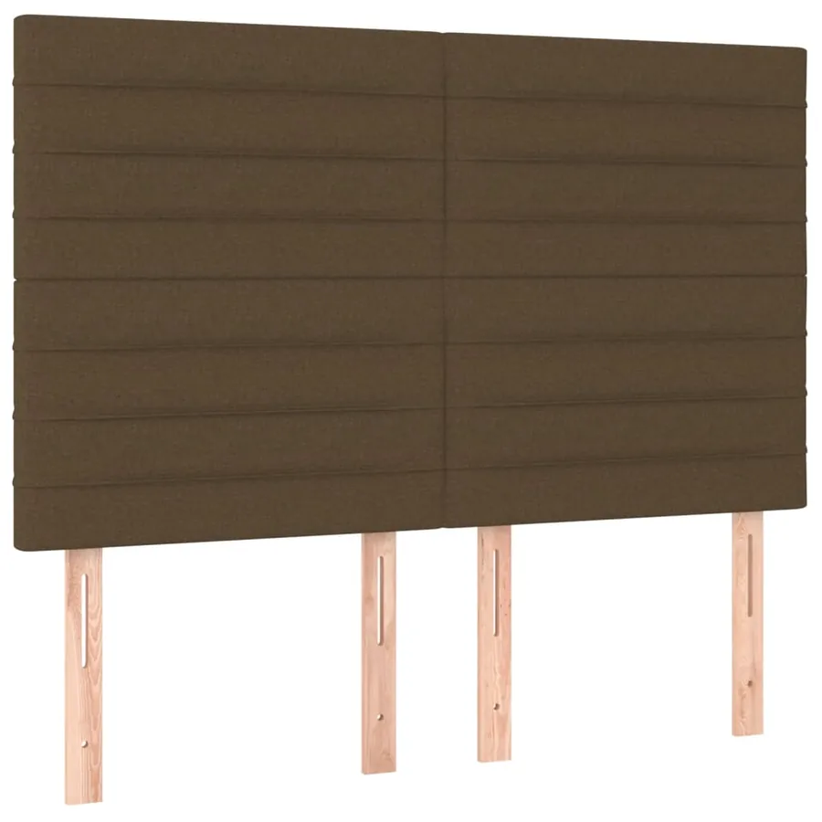 Cadre de lit sans matelas marron foncé 140x200 cm tissu - 8