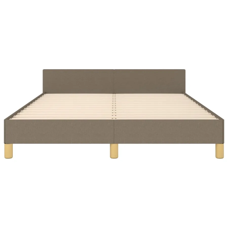 Cadre de lit sans matelas taupe 140x190 cm tissu - 6