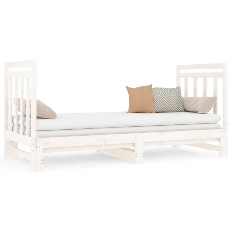 Lit coulissant sans matelas blanc 2x(90x190) cm - 2