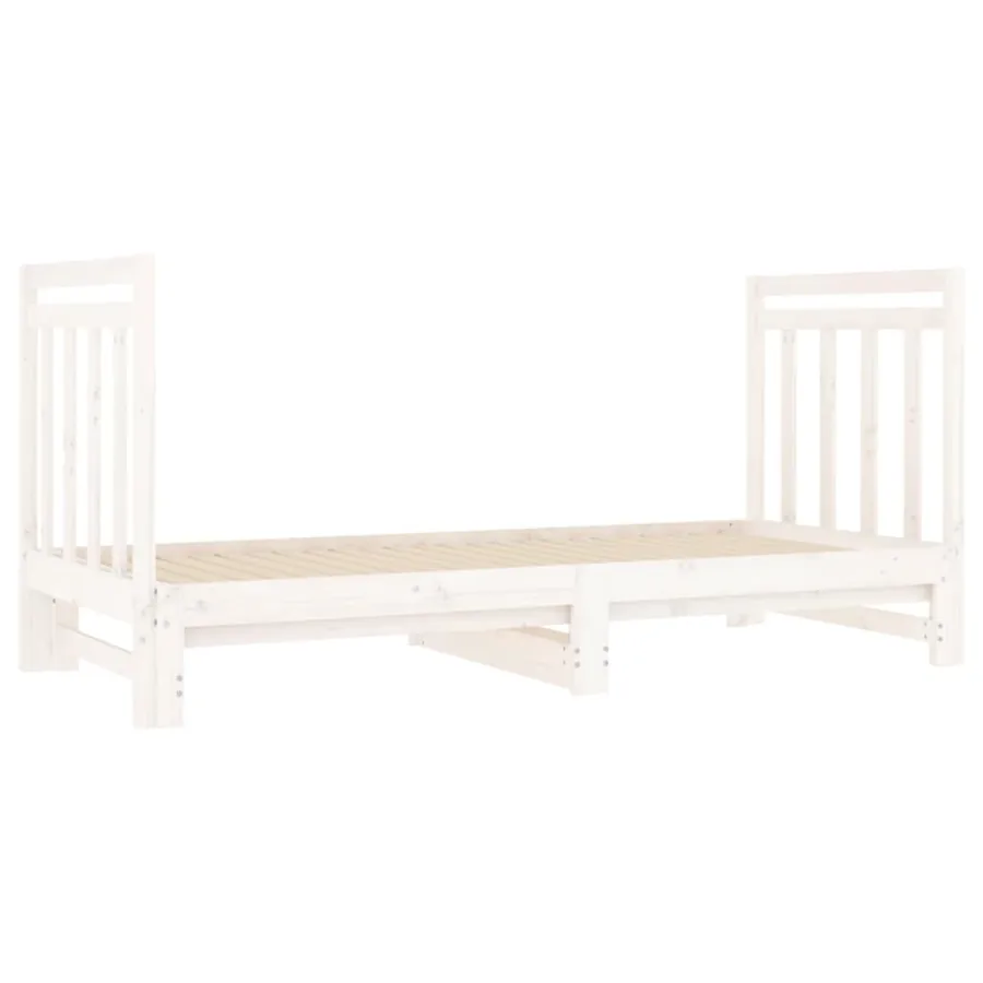 Lit coulissant sans matelas blanc 2x(90x190) cm - 4