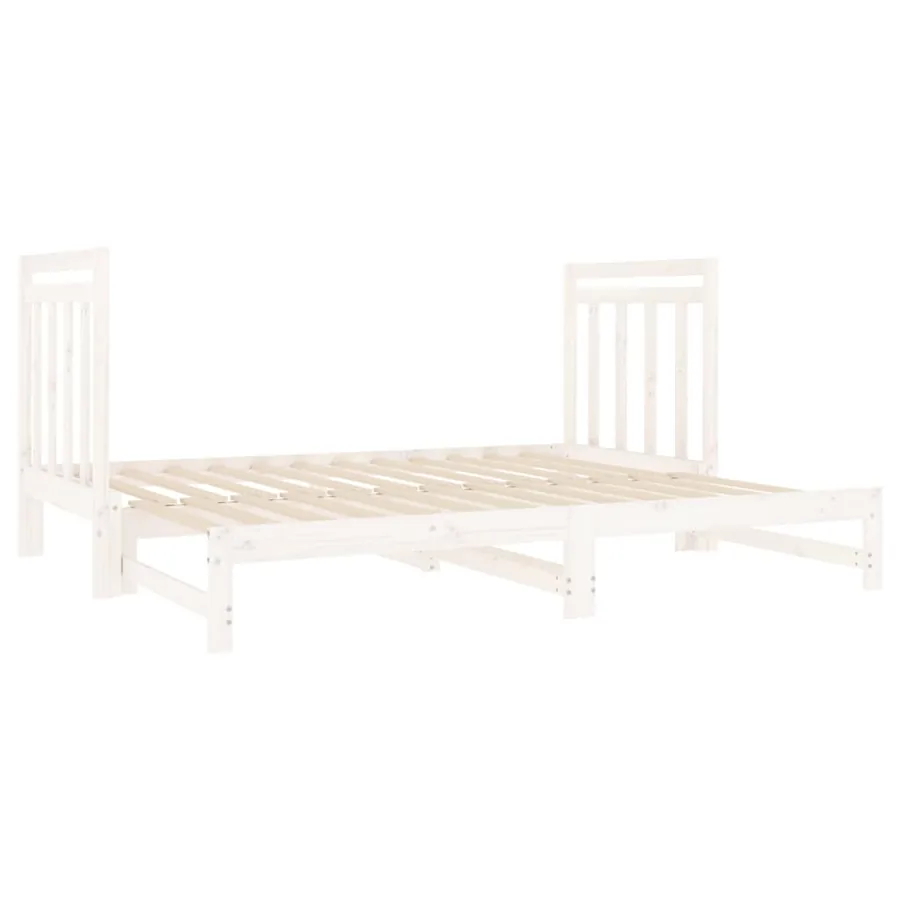 Lit coulissant sans matelas blanc 2x(90x190) cm - 5