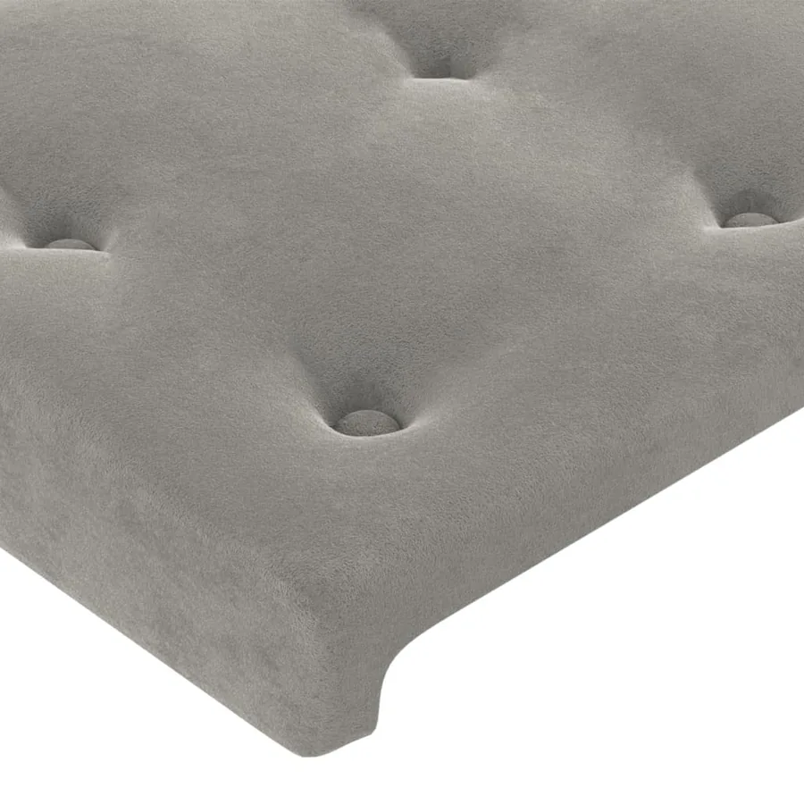 Tête de lit à LED Gris clair 103x16x118/128 cm Velours - 5