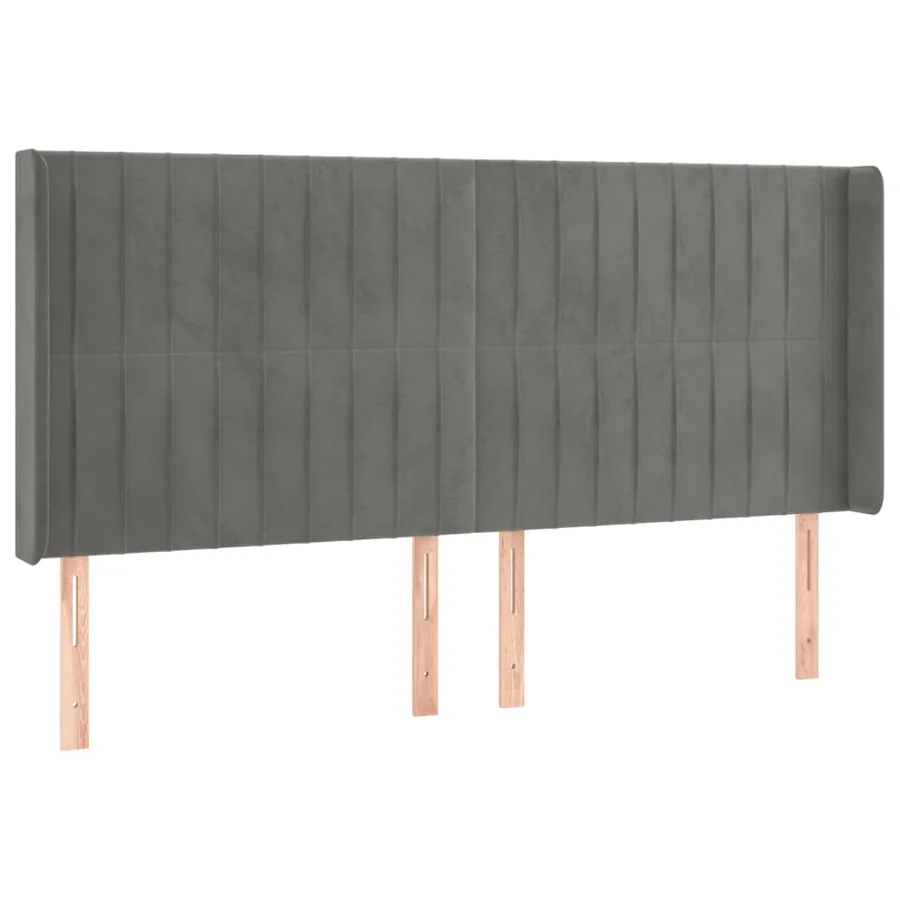 Tête de lit à LED Gris clair 203x16x118/128 cm Velours - 3