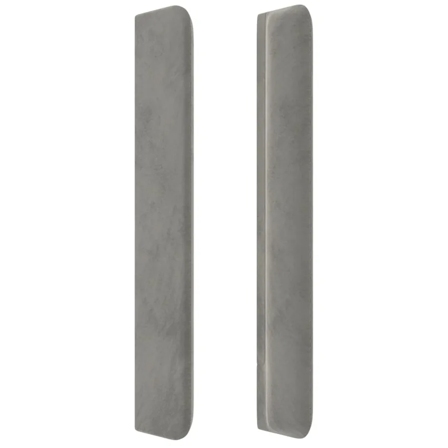 Tête de lit à LED Gris clair 203x16x118/128 cm Velours - 5