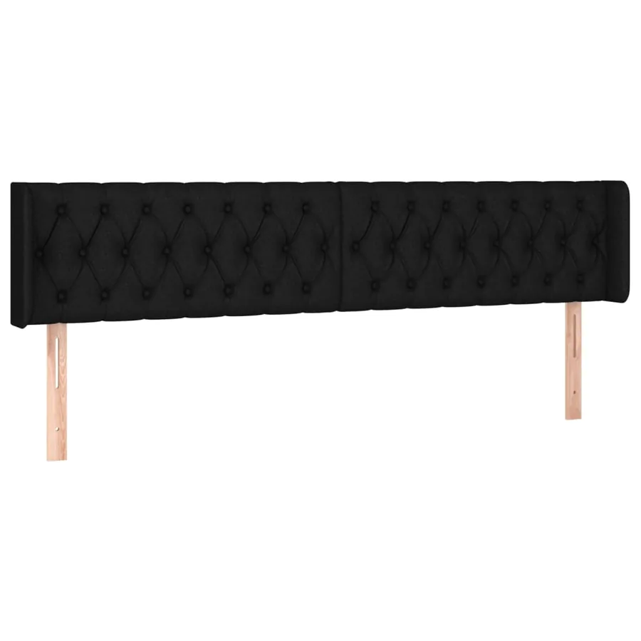 Tête de lit à LED Noir 183x16x78/88 cm Tissu - 3