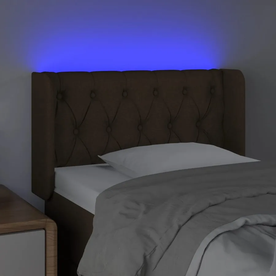 Tête de lit à LED Noir 83x16x78/88 cm Tissu - 4