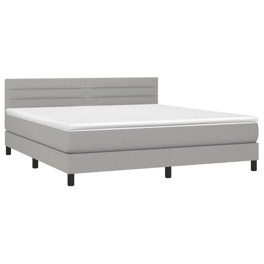 Sommier à lattes de lit avec matelas Gris clair 160x200cm Tissu - 3