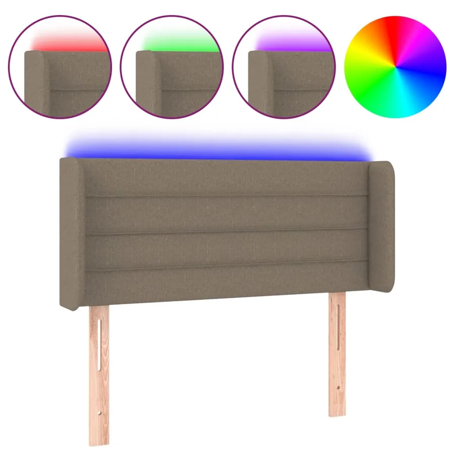 Tête de lit à LED Taupe 83x16x78/88 cm Tissu - 2