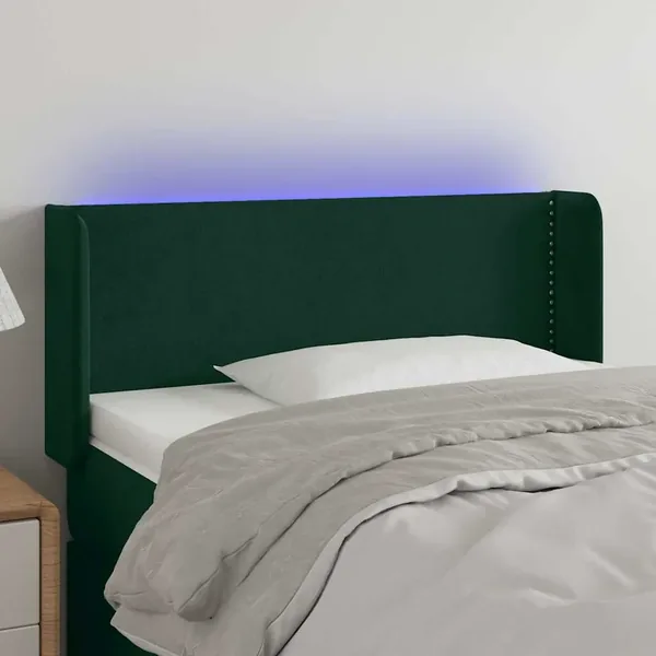 Tête de lit à LED Vert foncé 83x16x78/88 cm Velours
