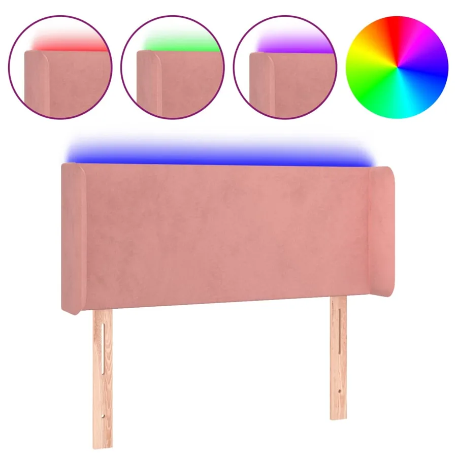 Tête de lit à LED Rose 83x16x78/88 cm Velours - 2