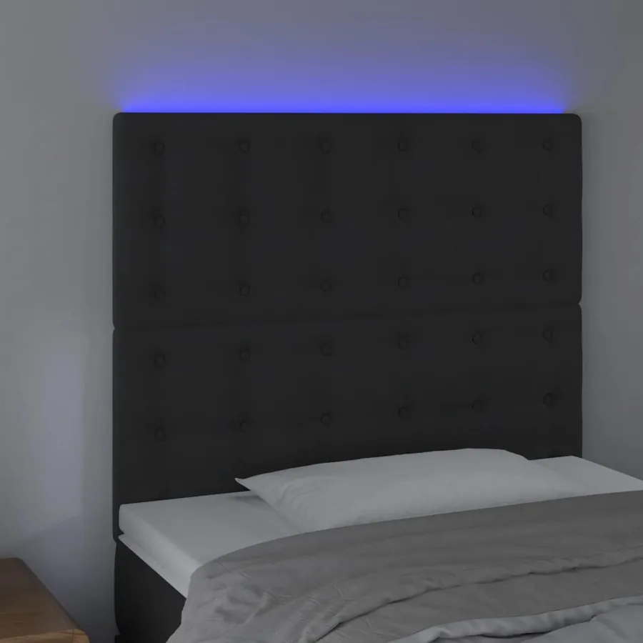 Tête de lit à LED Noir 90x5x118/128 cm Velours - 3