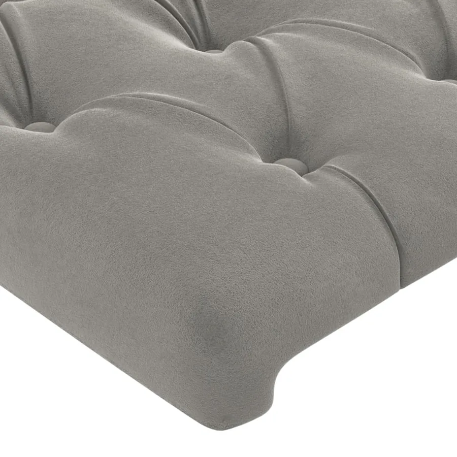 Tête de lit à LED Gris clair 100x7x118/128 cm Velours - 5