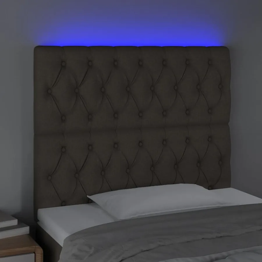 Tête de lit à LED Taupe 90x7x118/128 cm Tissu - 3