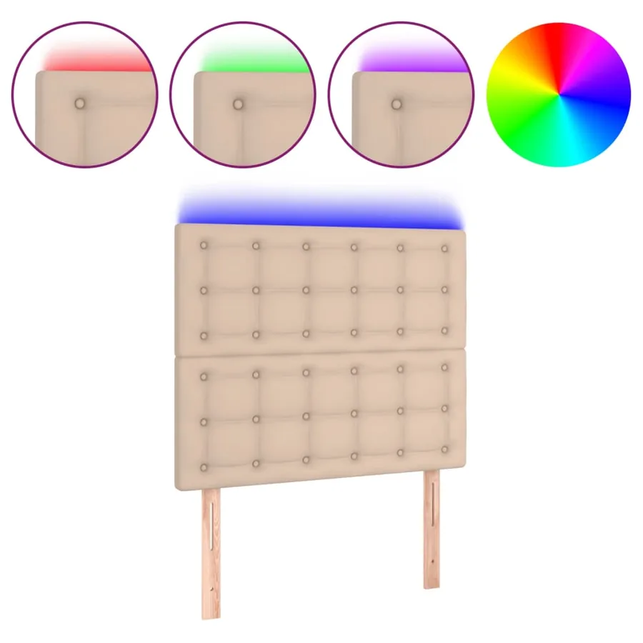 Tête de lit à LED Cappuccino 100x5x118/128 cm Similicuir - 2