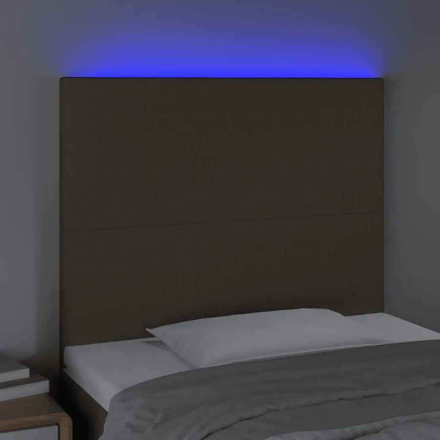Tête de lit à LED Taupe 90x5x118/128 cm Tissu - 3