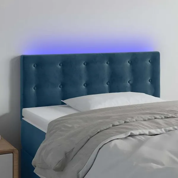 Tête de lit à LED Bleu foncé 80x5x78/88 cm Velours