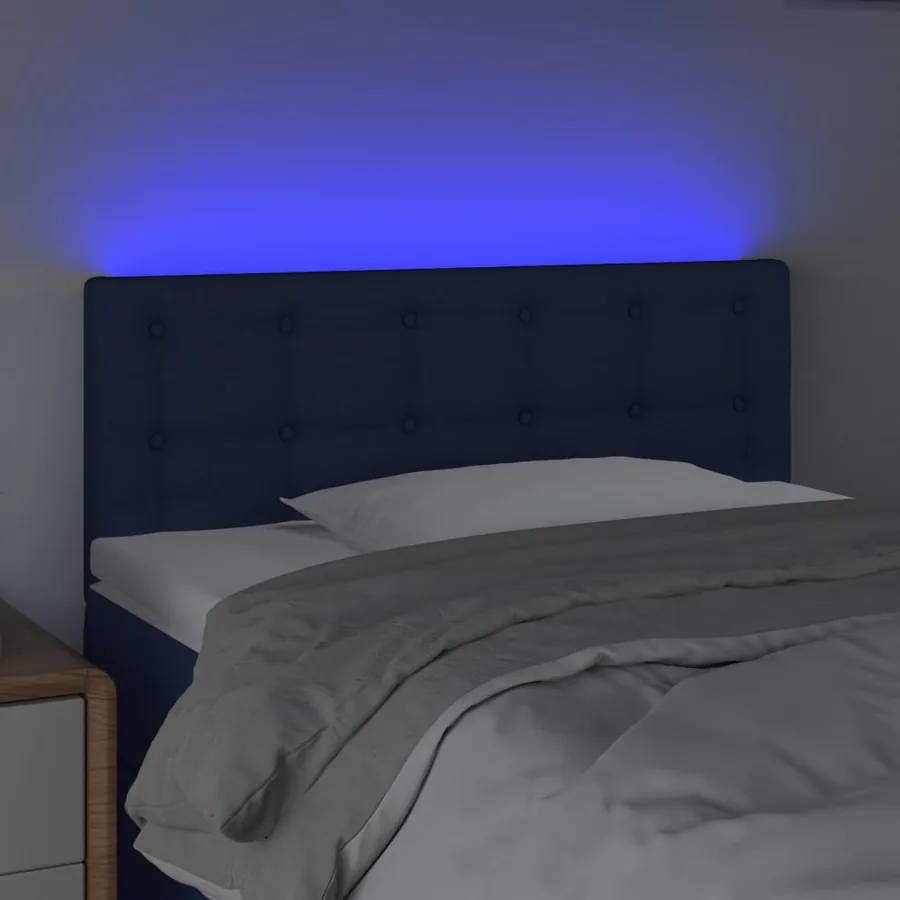 Tête de lit à LED Bleu 100x5x78/88 cm Tissu - 3